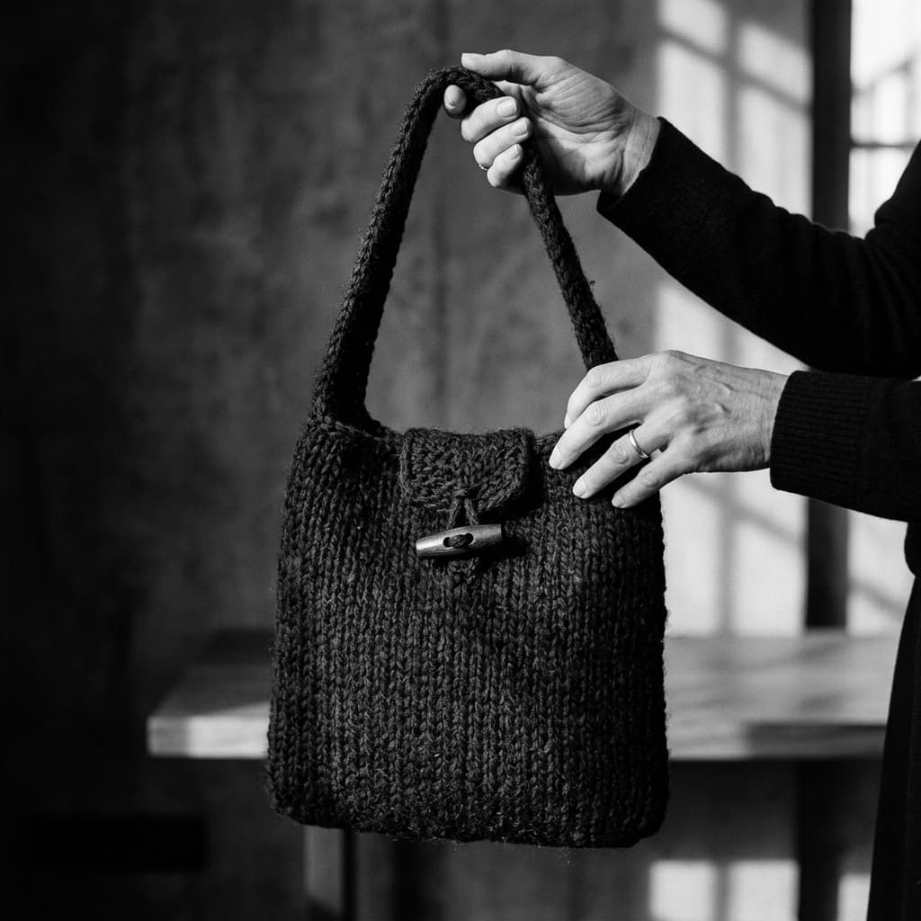 Sac en laine minimaliste noir